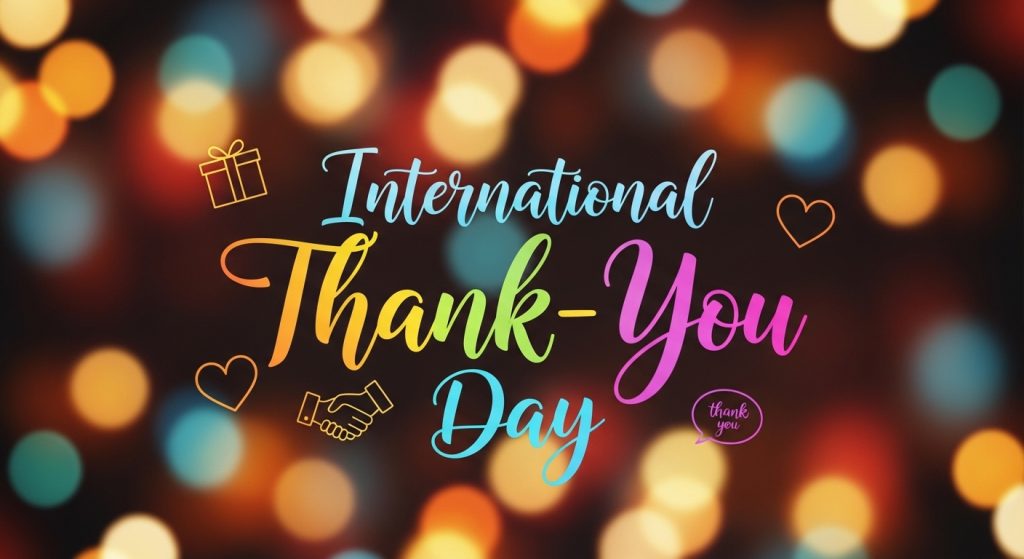 International Thank-You Day Celebration Card with Bokeh Lights and Gratitude Icons - Feature Image Jan 174