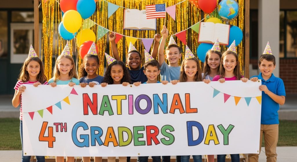 Diverse Group of Elementary Students Celebrate National 4th Graders Day - Feature Image Jan 192