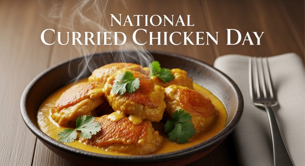 National Curried Chicken Day Feast: Steaming Curry Dish with Cilantro Garnish - Feature Image Jan 193
