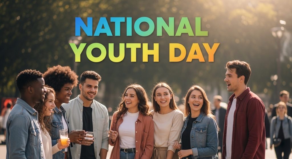 National Youth Day Celebration: Diverse Young People Enjoying Outdoor Gathering with Friends - Feature Image Jan 199