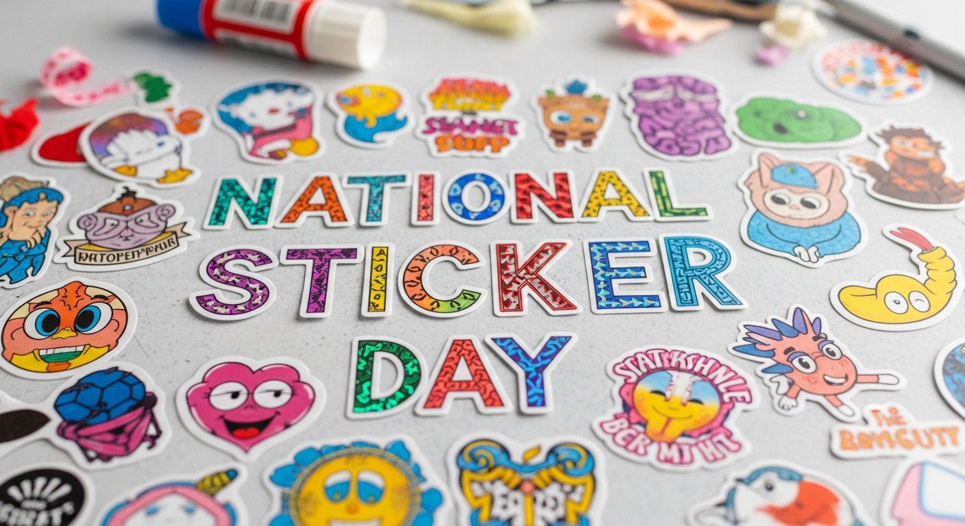 National Sticker Day Celebration with Vibrant Decals and Craft Elements - Feature Image Jan 209