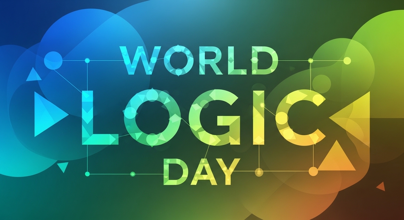 World Logic Day Abstract Design with Vibrant Gradient and Geometric Network Pattern - Feature Image Jan 222