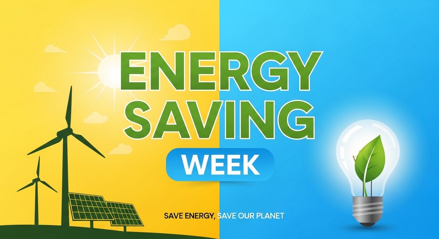 Energy Saving Week Banner: Renewable Sources, Eco-Friendly Power & Global Sustainability - Feature Image Jan 232