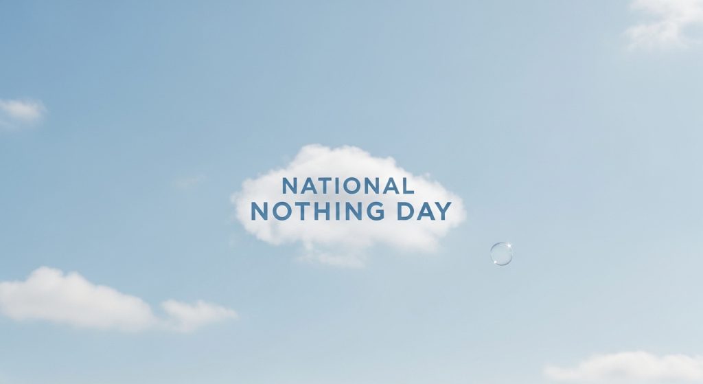 National Nothing Day Concept: Minimalist Sky Celebration with Bubble and Clouds - Feature Image Jan 239