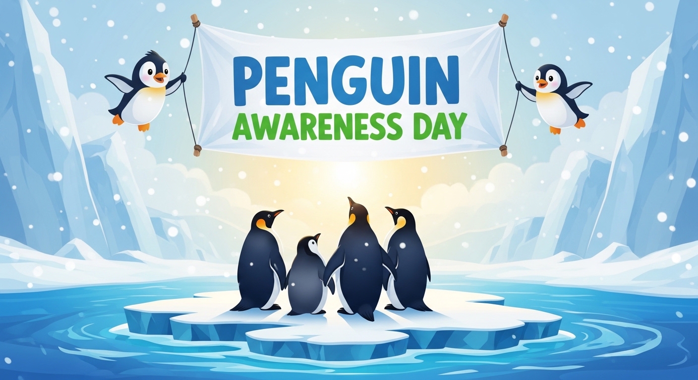 Penguin Awareness Day Celebration: Antarctic Wildlife Conservation Illustration - Feature Image Jan 283