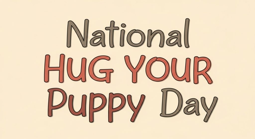 National Hug Your Puppy Day Typography - Pet Lovers Event Illustration - Feature Image Jan 297