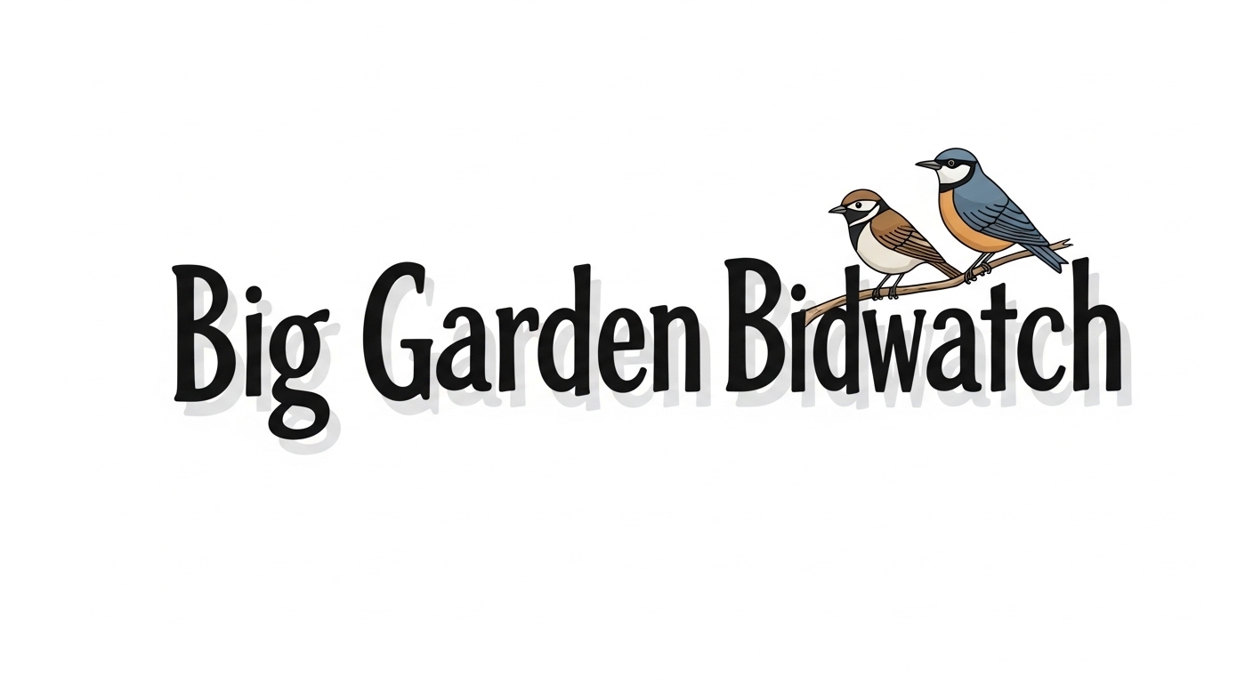 Garden Bird Watching Emblem with Two Wild Birds on a Branch Illustration - Feature Image Jan 315