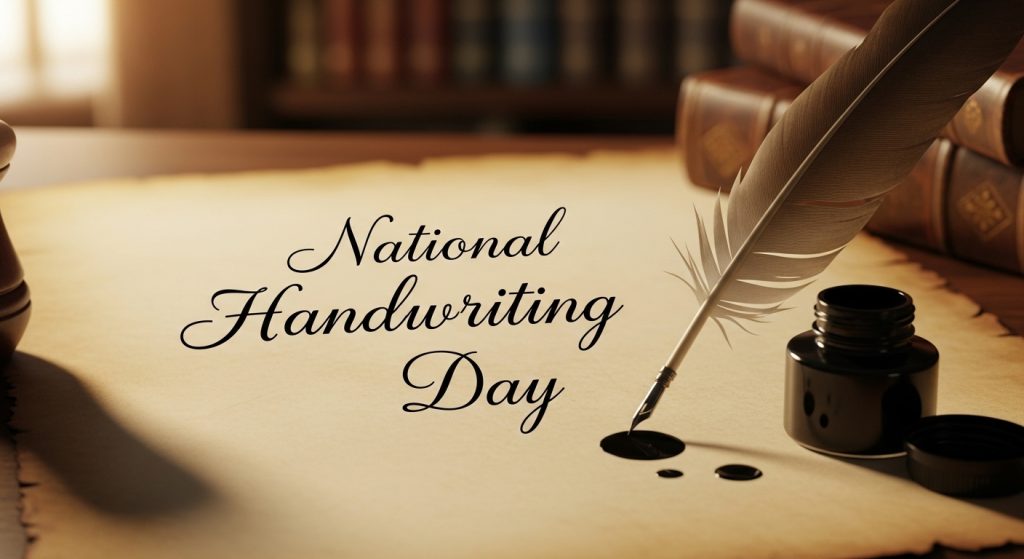 National Handwriting Day: Vintage Quill Pen, Inkwell, and Parchment for Calligraphy & Writing - Feature Image Jan 320