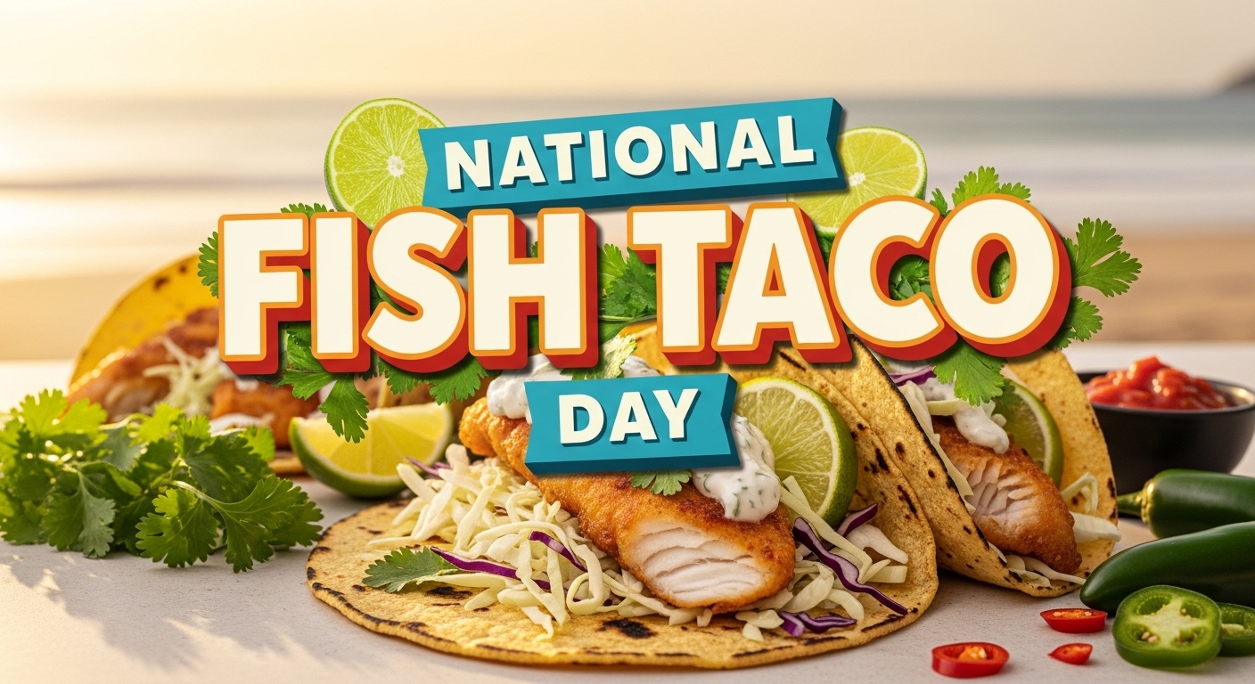 National Fish Taco Day Celebration with Tacos, Limes, and Peppers - Feature Image Jan 336