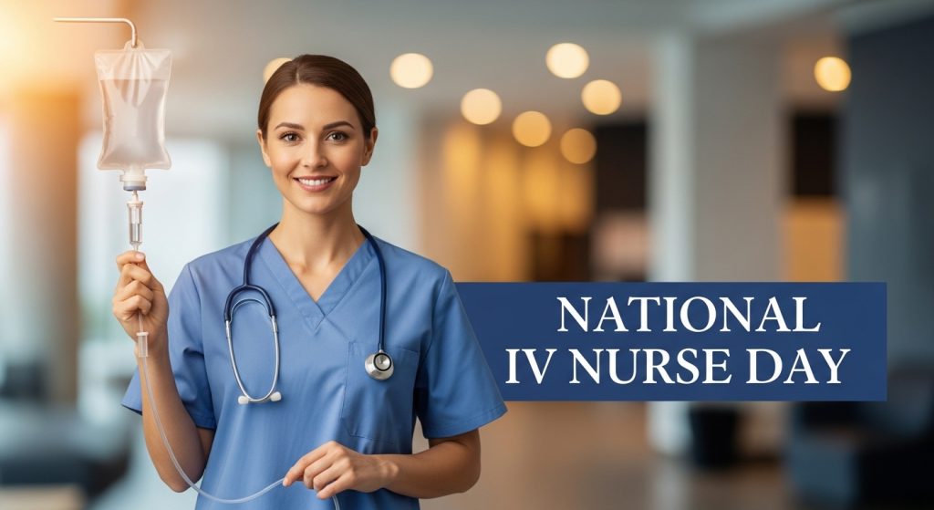 Nurse with IV Infusion Celebrating National IV Nurse Day - Feature Image Jan 339