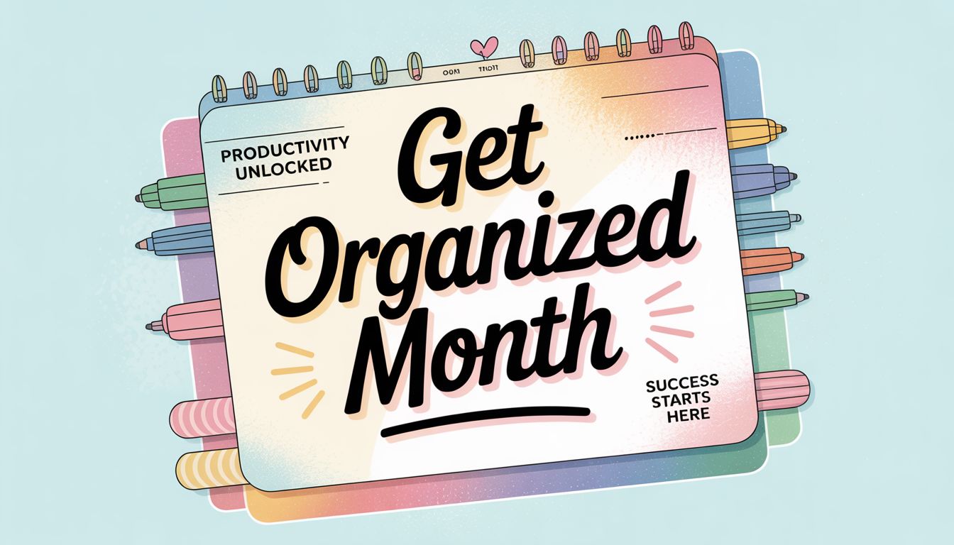 Get Organized Month Planner with Colorful Markers. Productivity, Planning, Success Concept. - Feature Image Jan 34