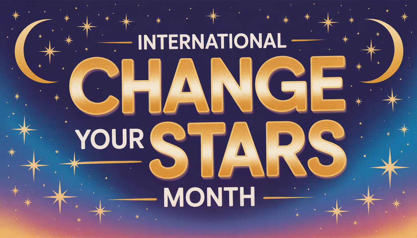 International Change Your Stars Month typography on celestial starry sky - Feature Image Jan 36