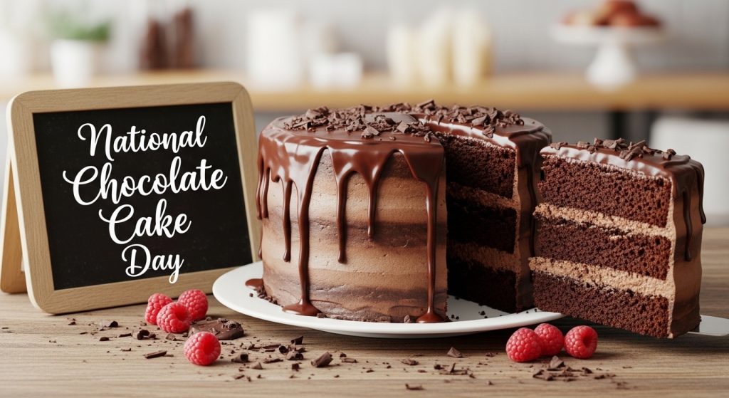 National Chocolate Cake Day celebration with delicious layered dessert - Feature Image Jan 361