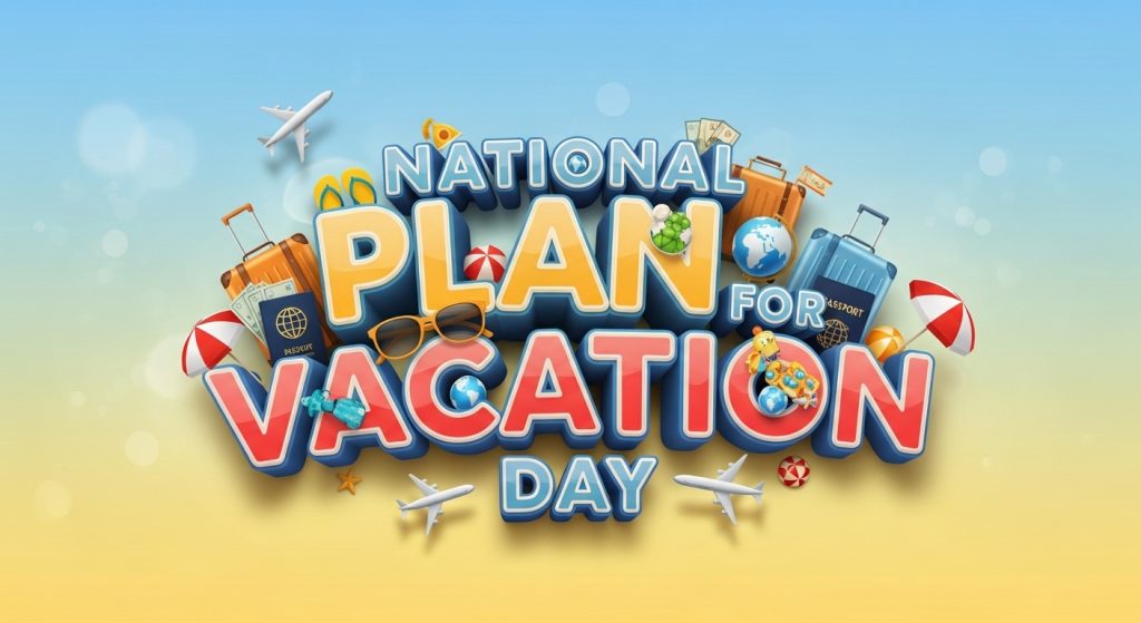 National Plan for Vacation Day Celebration. Travel Essentials, Globe & Holiday Journey Preparation. - Feature Image Jan 363