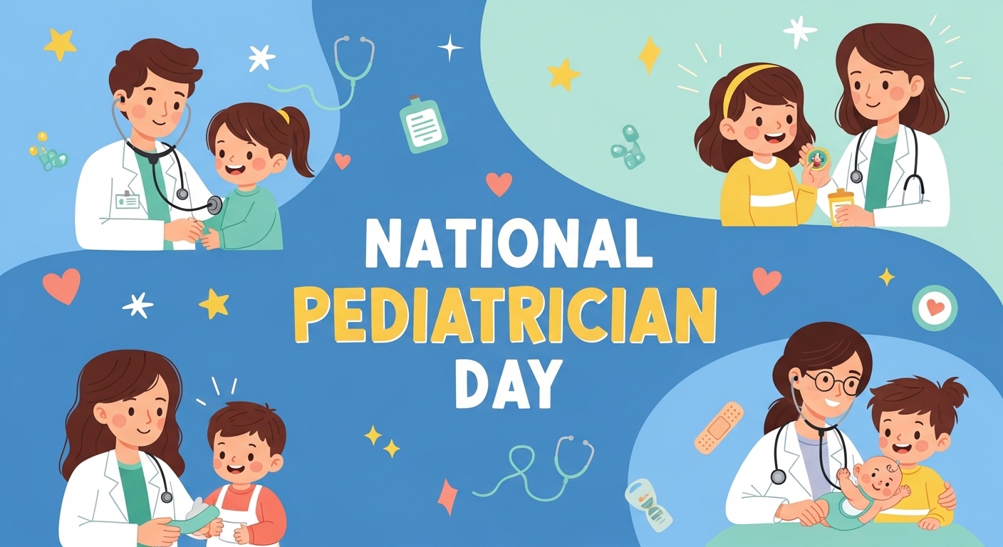 National Pediatrician Day Celebration: Child Healthcare & Doctor Visits Illustration - Feature Image Jan 376