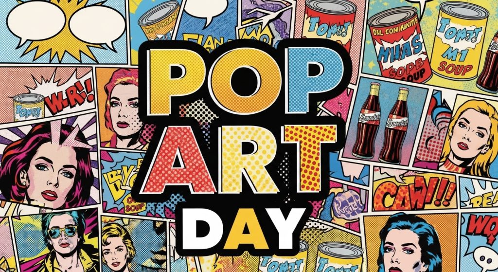 Vibrant Pop Art Day Concept with Retro Comic Book Style Illustration and Halftone Details - Feature Image Jan 377