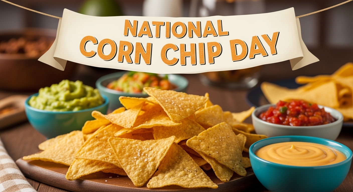 National Corn Chip Day: Golden Tortilla Chips with Guacamole, Salsa, and Nacho Cheese Dip Celebration - Feature Image Jan 383