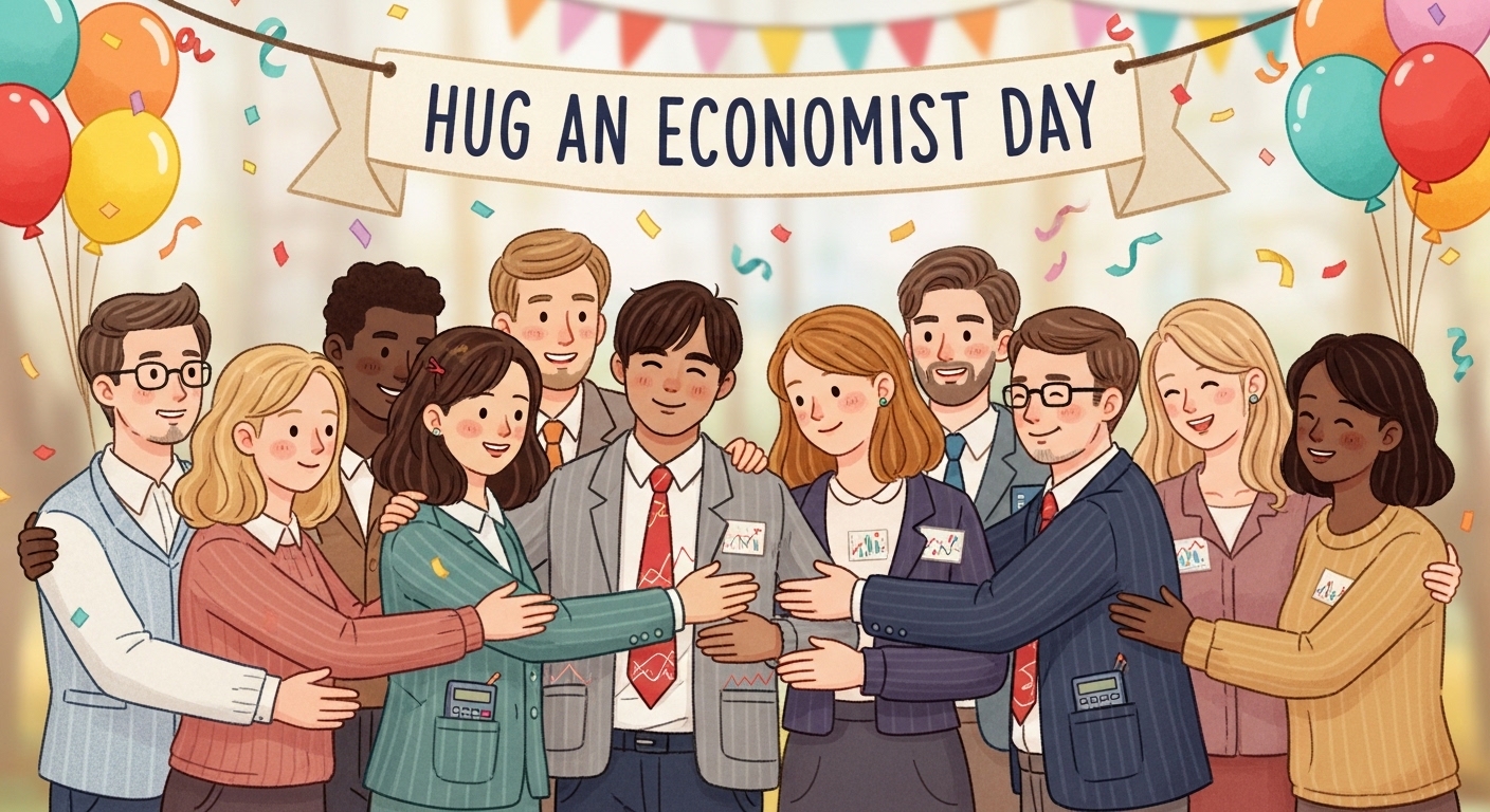 Diverse Group of Economists Celebrating with Hugs and Confetti - Feature Image Jan 399