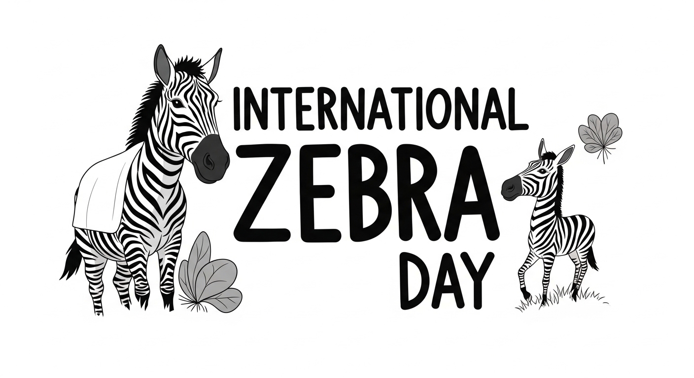 International Zebra Day Celebration Vector Illustration with Cartoon Zebras - Feature Image Jan 401