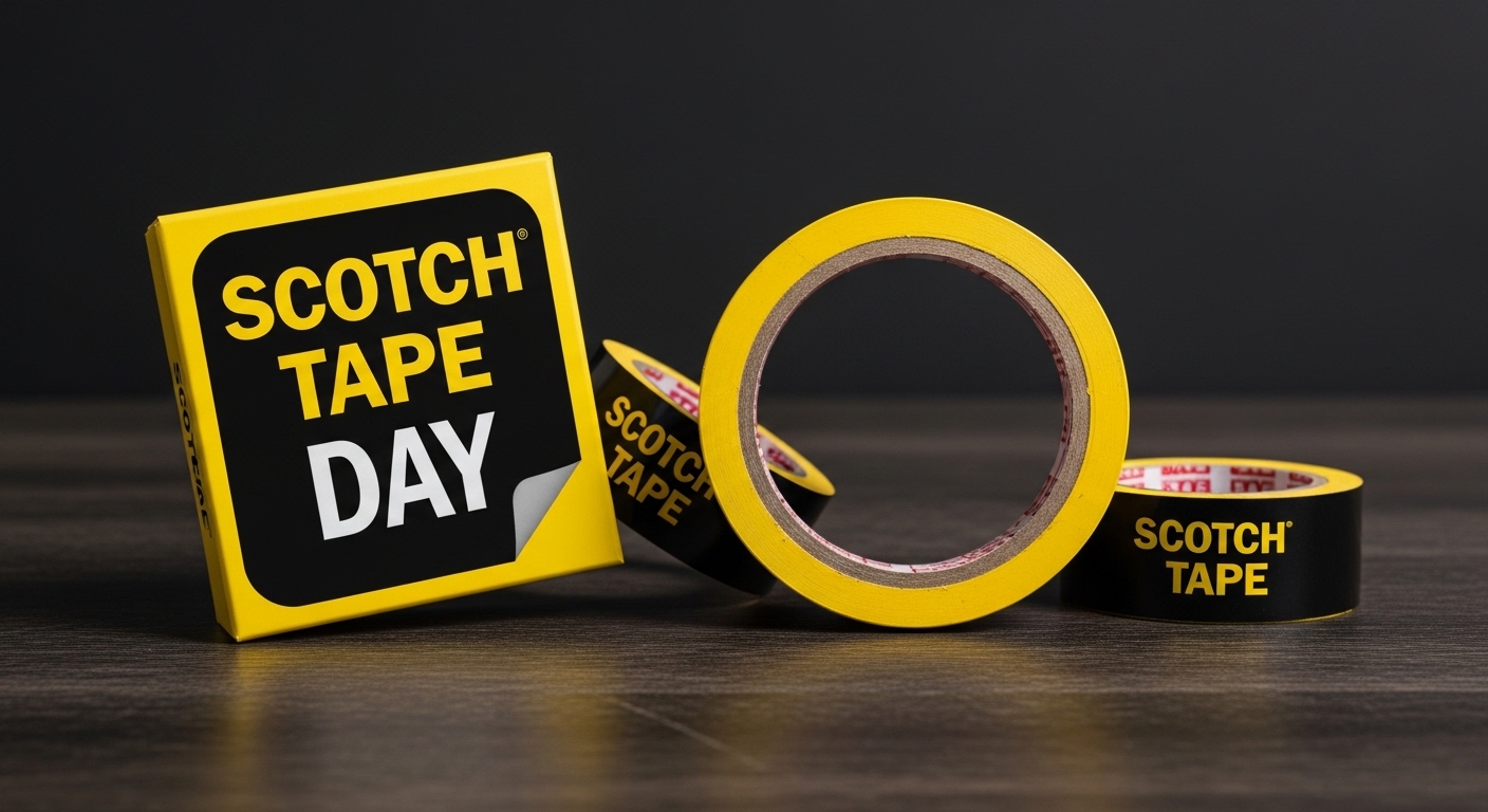 Scotch Tape Day Display with Various Adhesive Rolls - Feature Image Jan 405