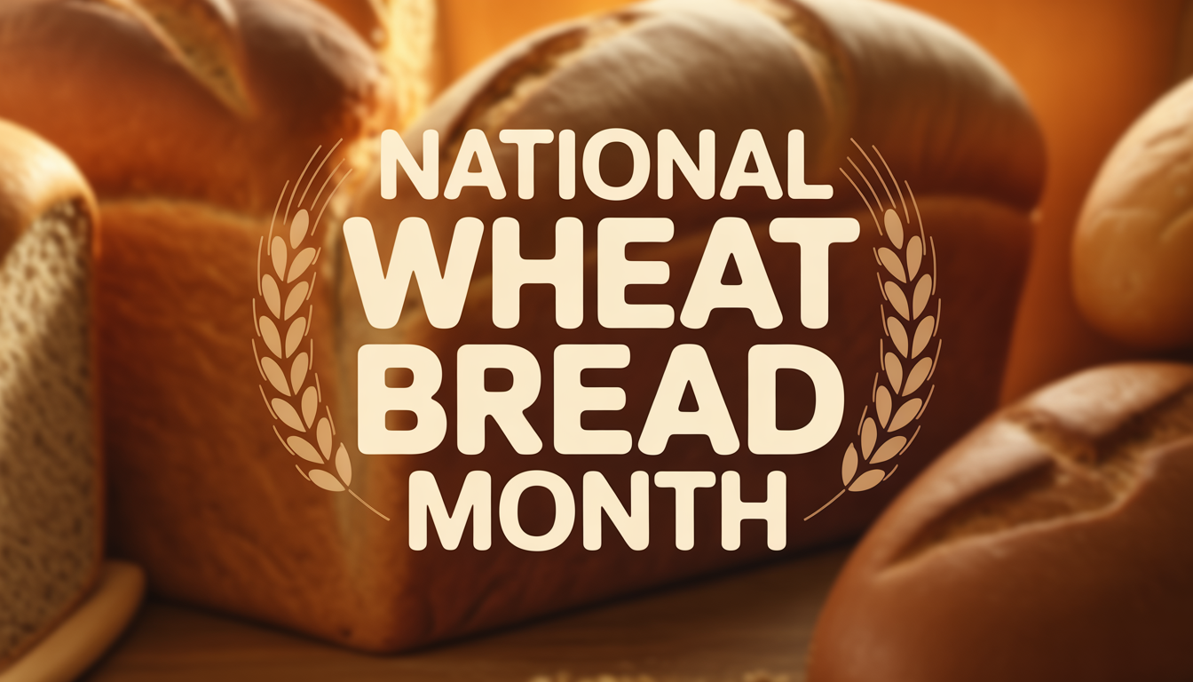 National Wheat Bread Month Banner with Freshly Baked Loaves - Feature Image Jan 74