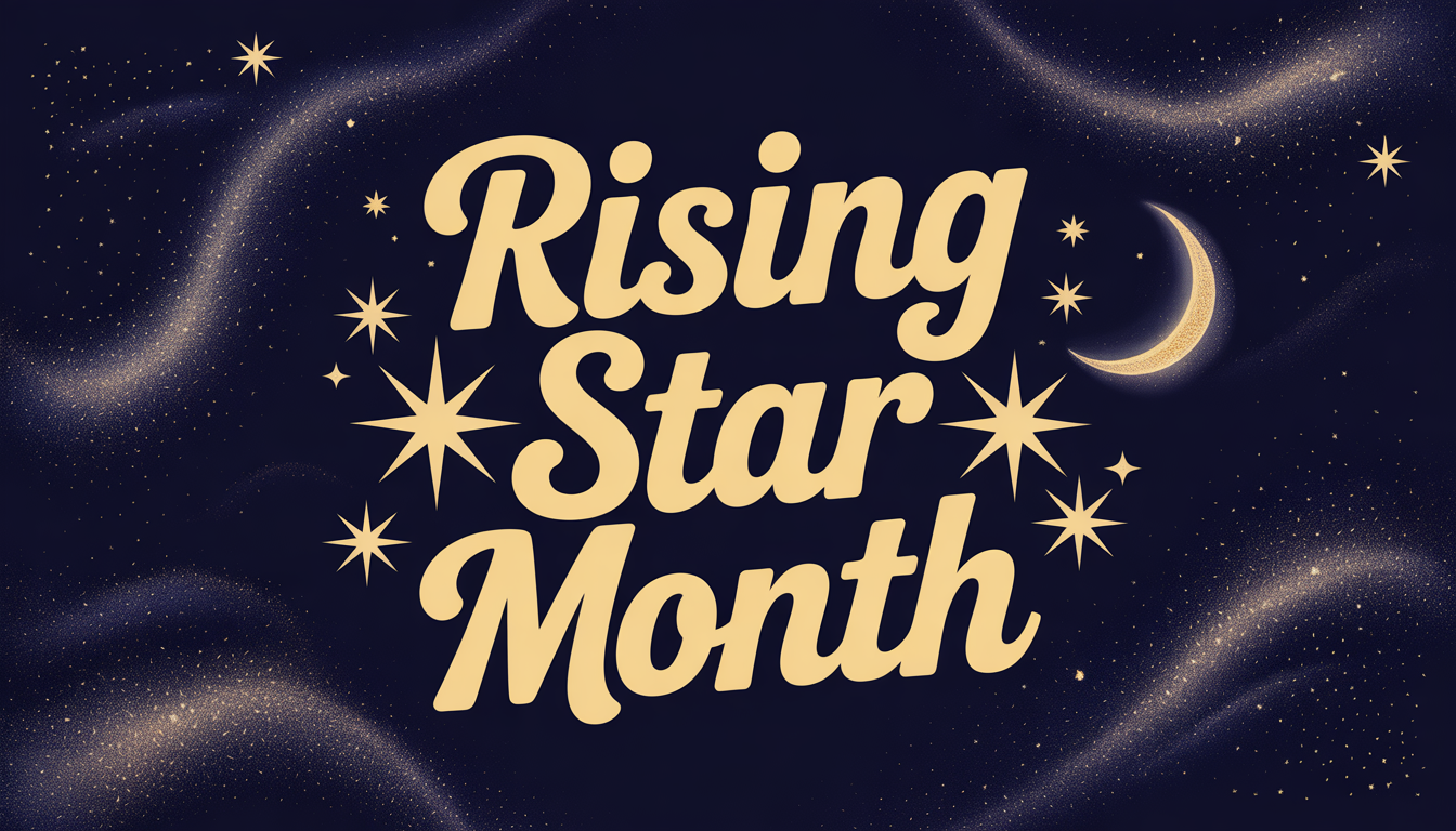 Rising Star Month Celestial Theme Banner with Golden Stars and Moon - Feature Image Jan 77