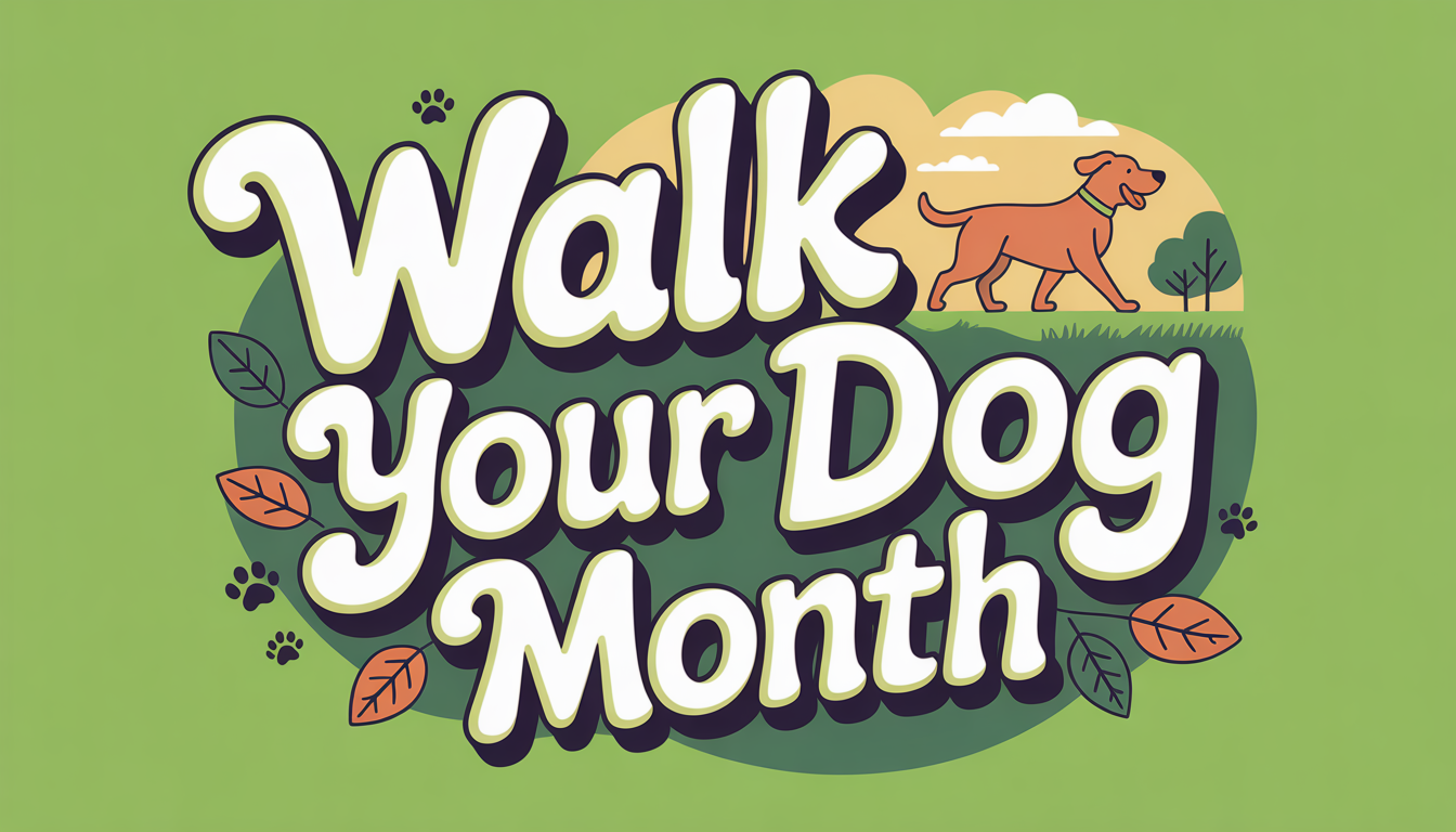 Walk Your Dog Month Cartoon Illustration with Happy Canine Friend - Feature Image Jan 84