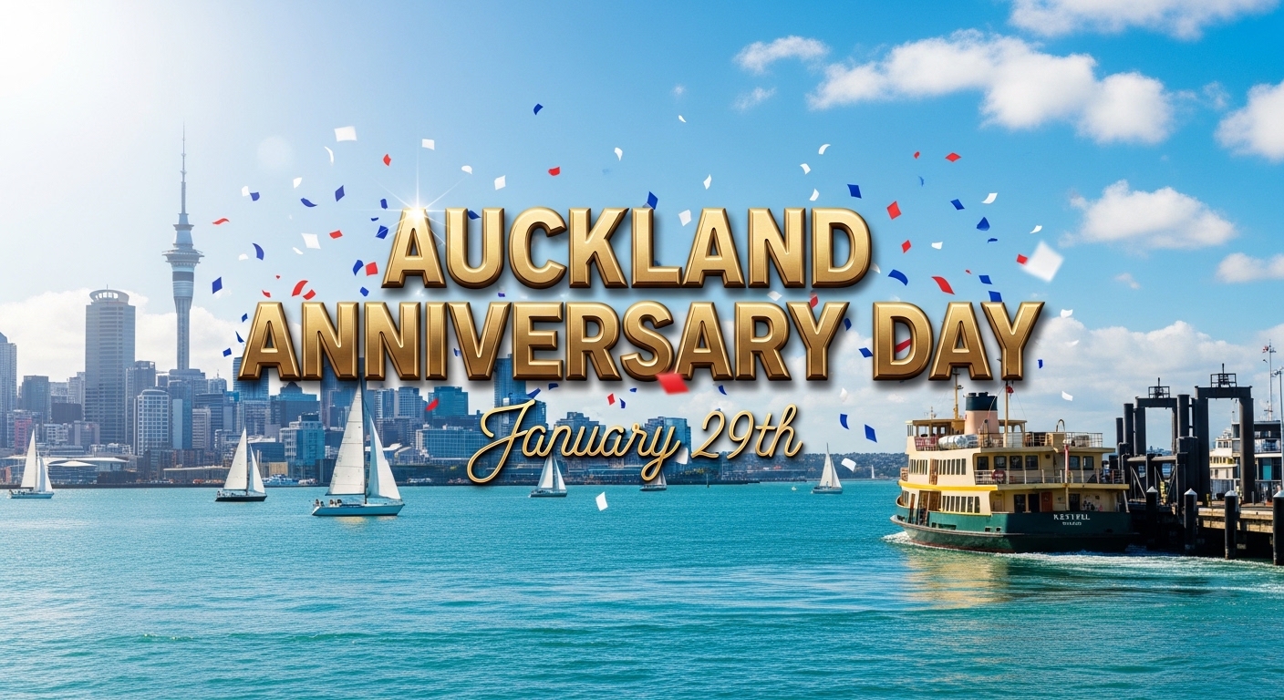 Auckland Anniversary Day January 29th Celebration: City Skyline, Harbor, and Sailboats - Feature Image Jan