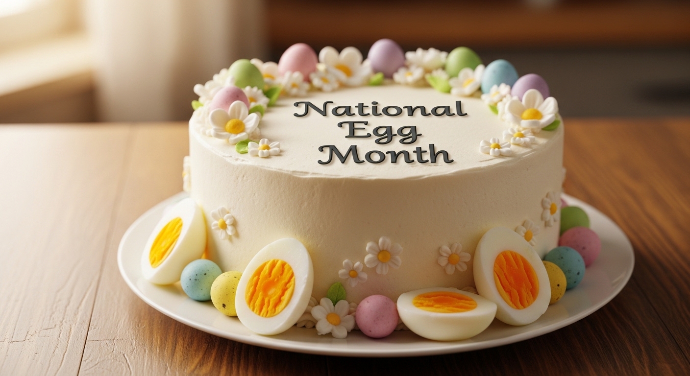 National Egg Month Cake with Hard Boiled Eggs and Pastel Candies - Feature Image May 106