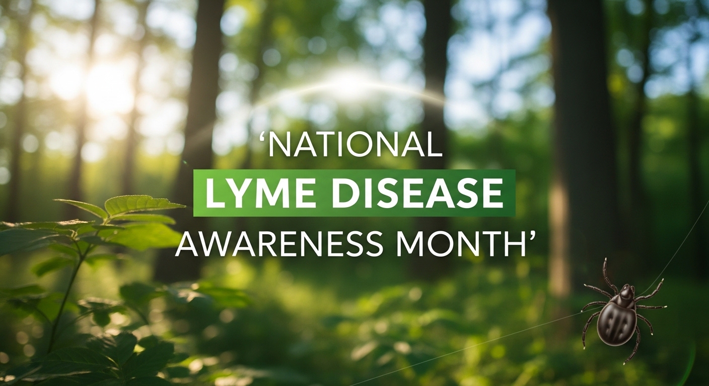 Lyme Disease Awareness Month Concept with Tick in Sunny Forest - Feature Image May 111