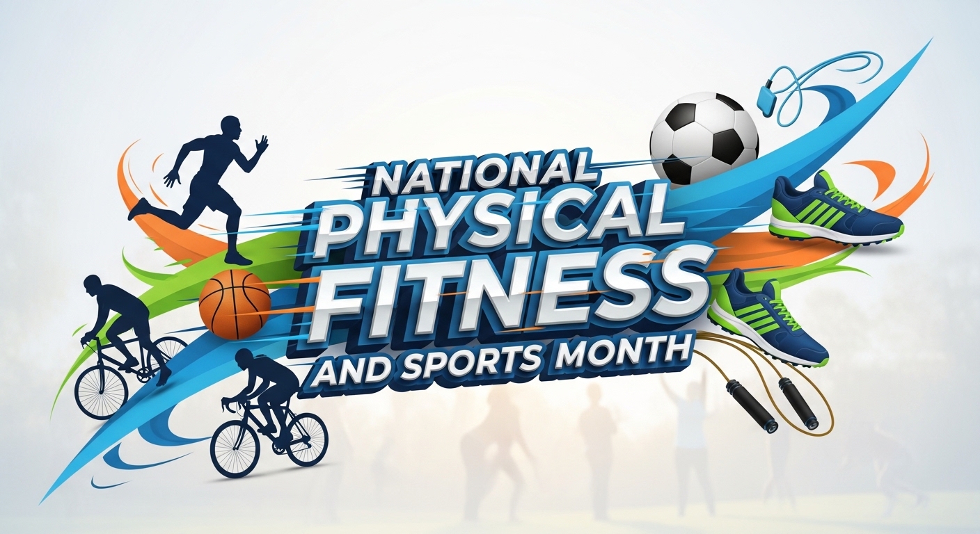 Physical Fitness & Sports Month. Dynamic Illustration for Health, Exercise & Active Lifestyle Promotion. - Feature Image May 116