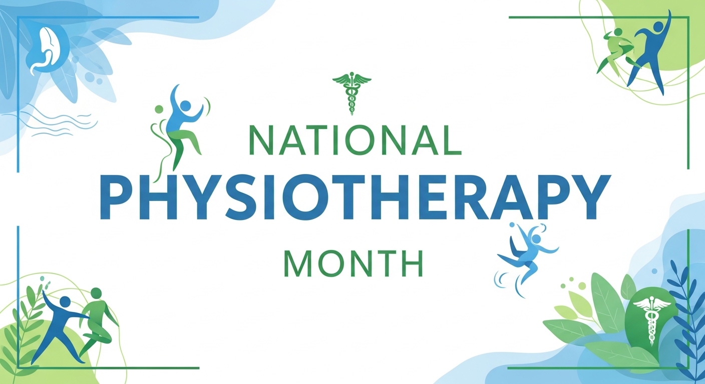 National Physiotherapy Month with Caduceus and Active People Graphic - Feature Image May 117