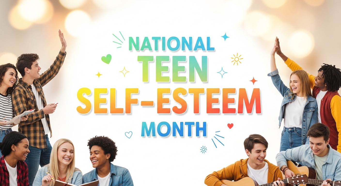 National Teen Self-Esteem Month with Diverse Happy Youth - Feature Image May 128