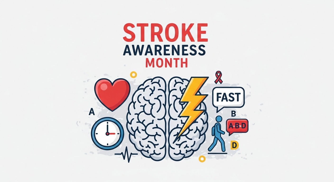 Stroke Awareness Month. Recognize FAST Symptoms: Face, Arms, Speech, Time to Call Emergency - Feature Image May 142