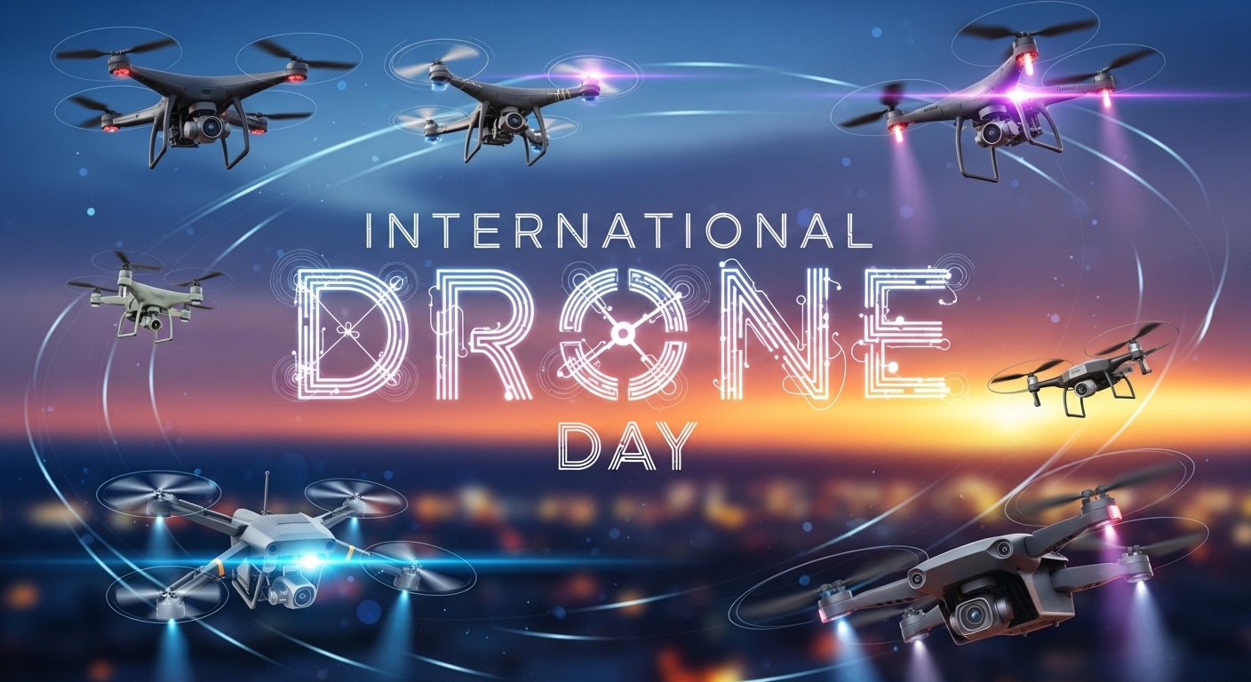 International Drone Day: Modern UAVs Soaring Over Luminous City Horizon at Dusk - Feature Image May 153