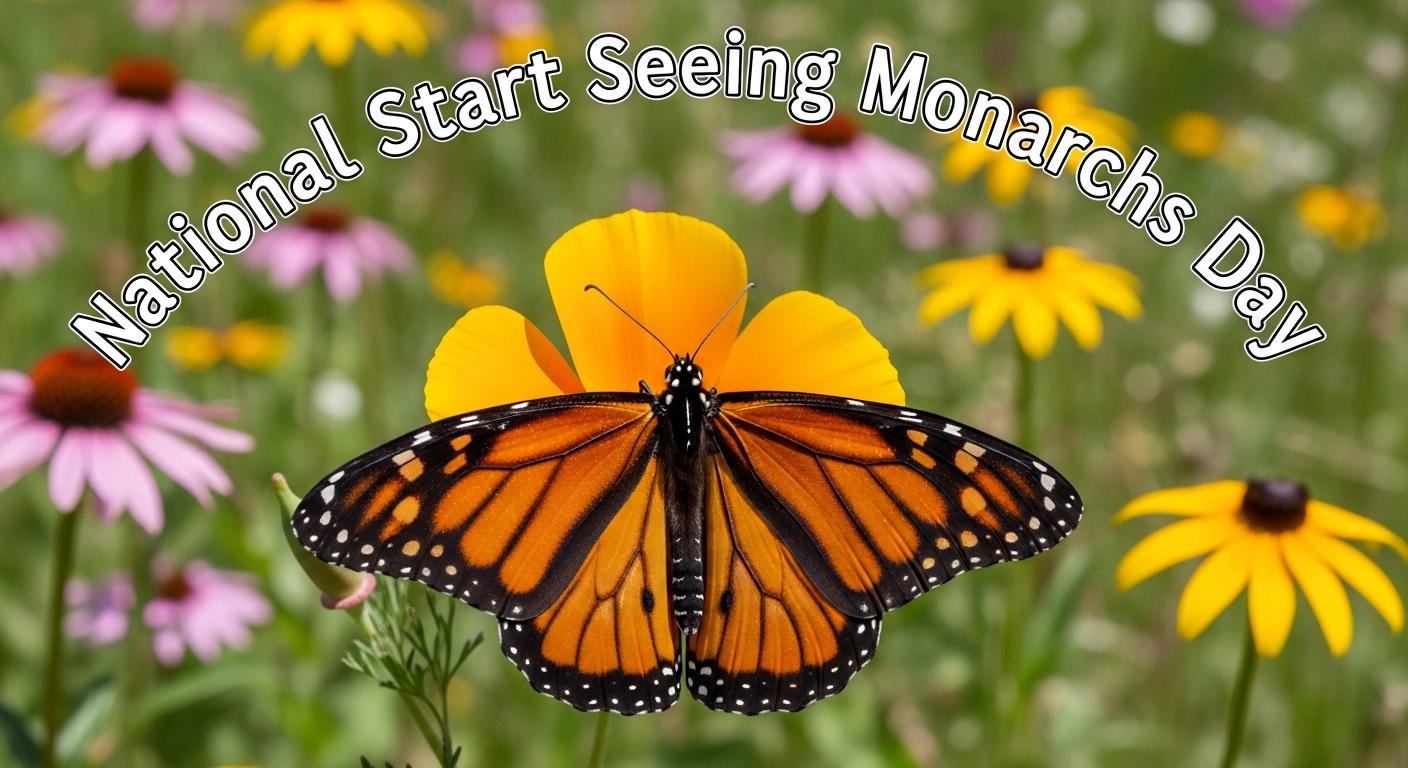 Celebrating National Start Seeing Monarchs Day: Butterfly on Flower in Meadow - Feature Image May 168