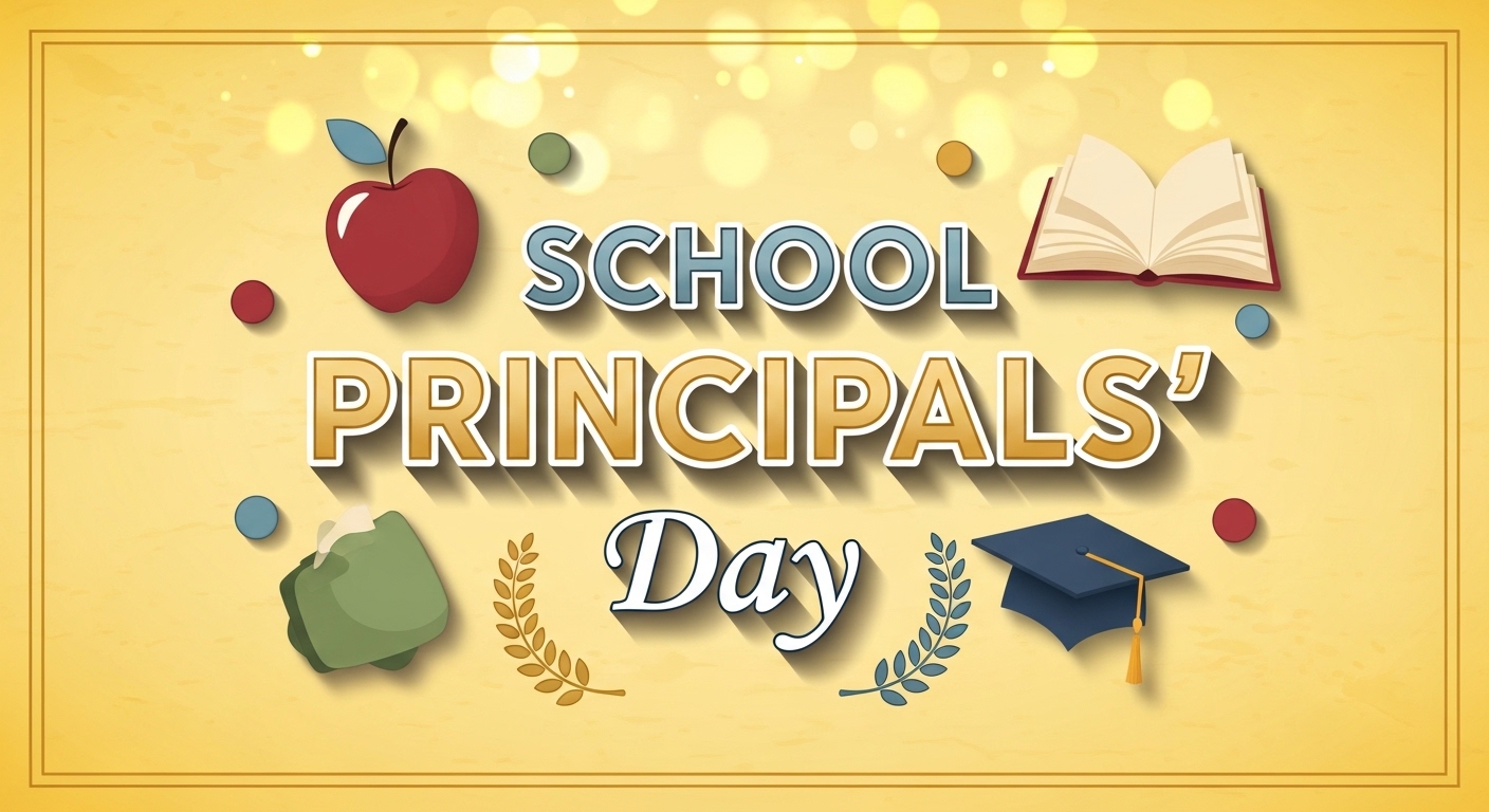 School Principals' Day - Educator Appreciation with Academic Symbols & Learning Icons - Feature Image May 30