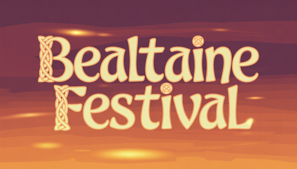 Bealtaine Festival Celtic Knot Illustration on Sunset Background - Feature Image May 40