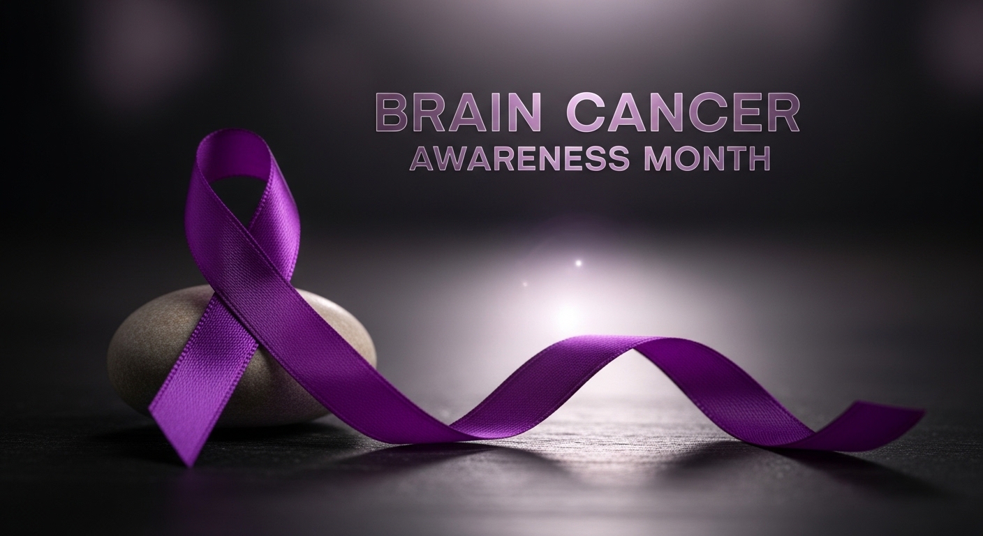 Brain Cancer Awareness Month: Purple Ribbon, Healthcare & Support Symbol - Feature Image May 45