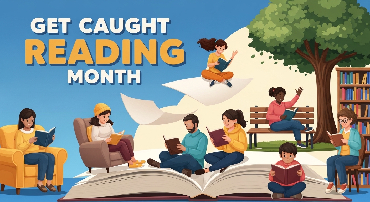Diverse People Reading Books: Education & Literacy Celebration Illustration - Feature Image May 63