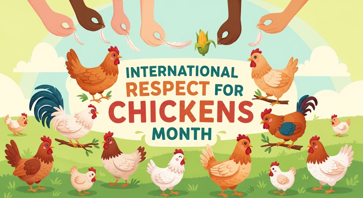 International Respect for Chickens Month. Animal Welfare & Poultry Appreciation. Global Awareness Campaign. - Feature Image May 78
