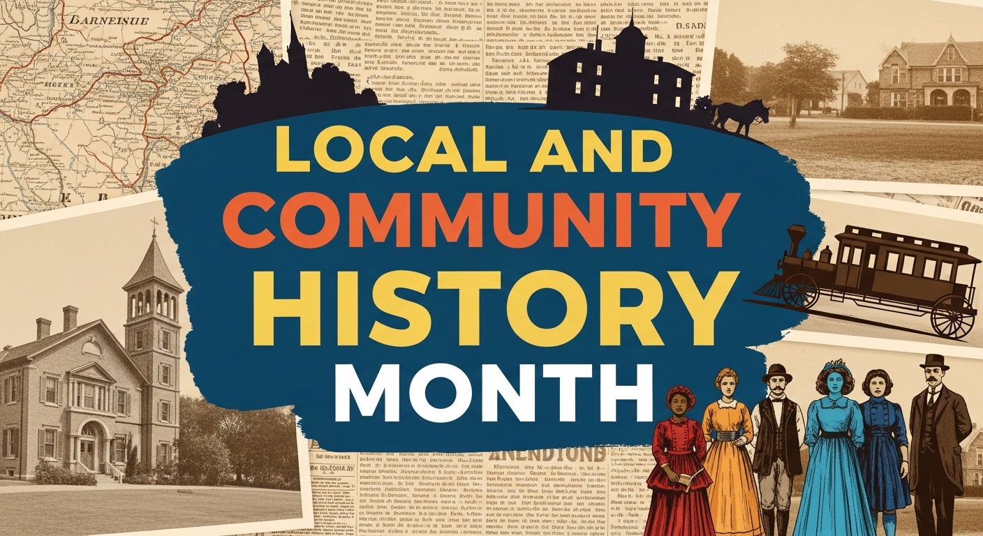 Local and Community History Month Celebration Banner with Vintage Elements - Feature Image May 84