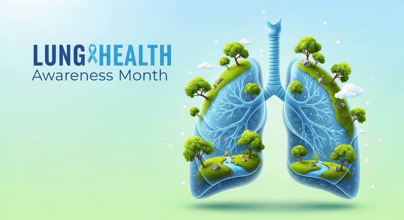 Lung Health Awareness Month Concept: Vital Lungs with Lush Green Nature & Clean Air - Feature Image May 85
