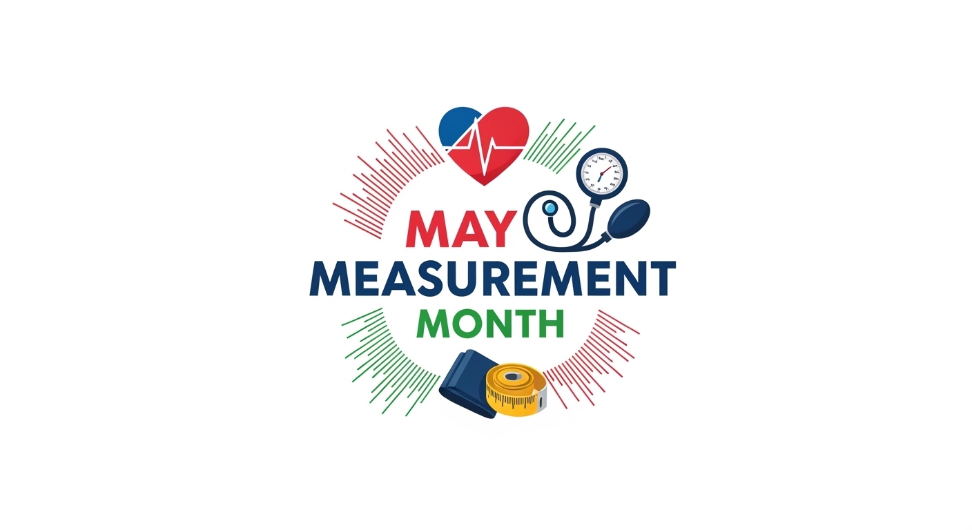 May Measurement Month Awareness. Global Health Monitoring & Wellness Campaign with Heart & Blood Pressure Icons. - Feature Image May 89