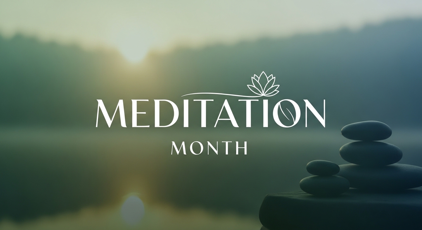Zen Meditation Month Banner with Balanced Stones and Peaceful Nature Background - Feature Image May 91