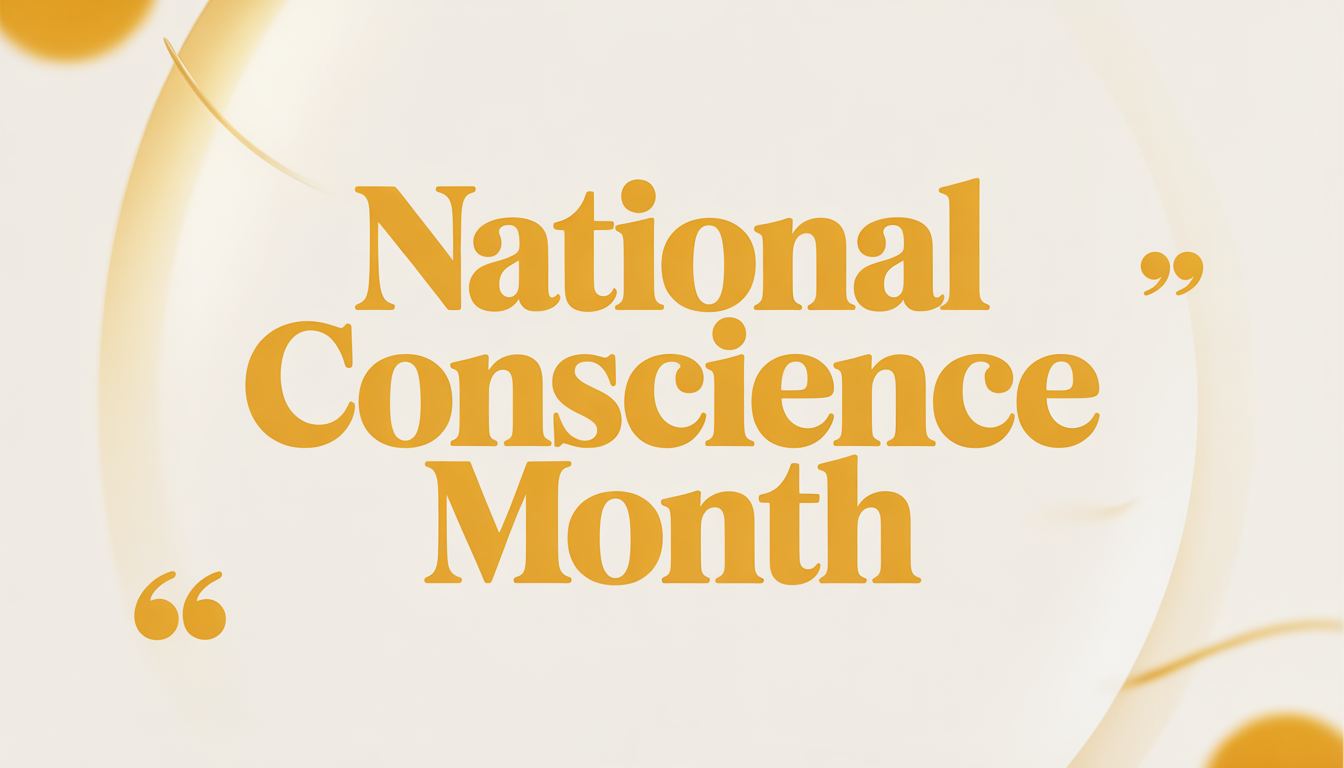 National Conscience Month Banner with Golden Typography and Elegant Abstract Background - Featute Image Jan 53