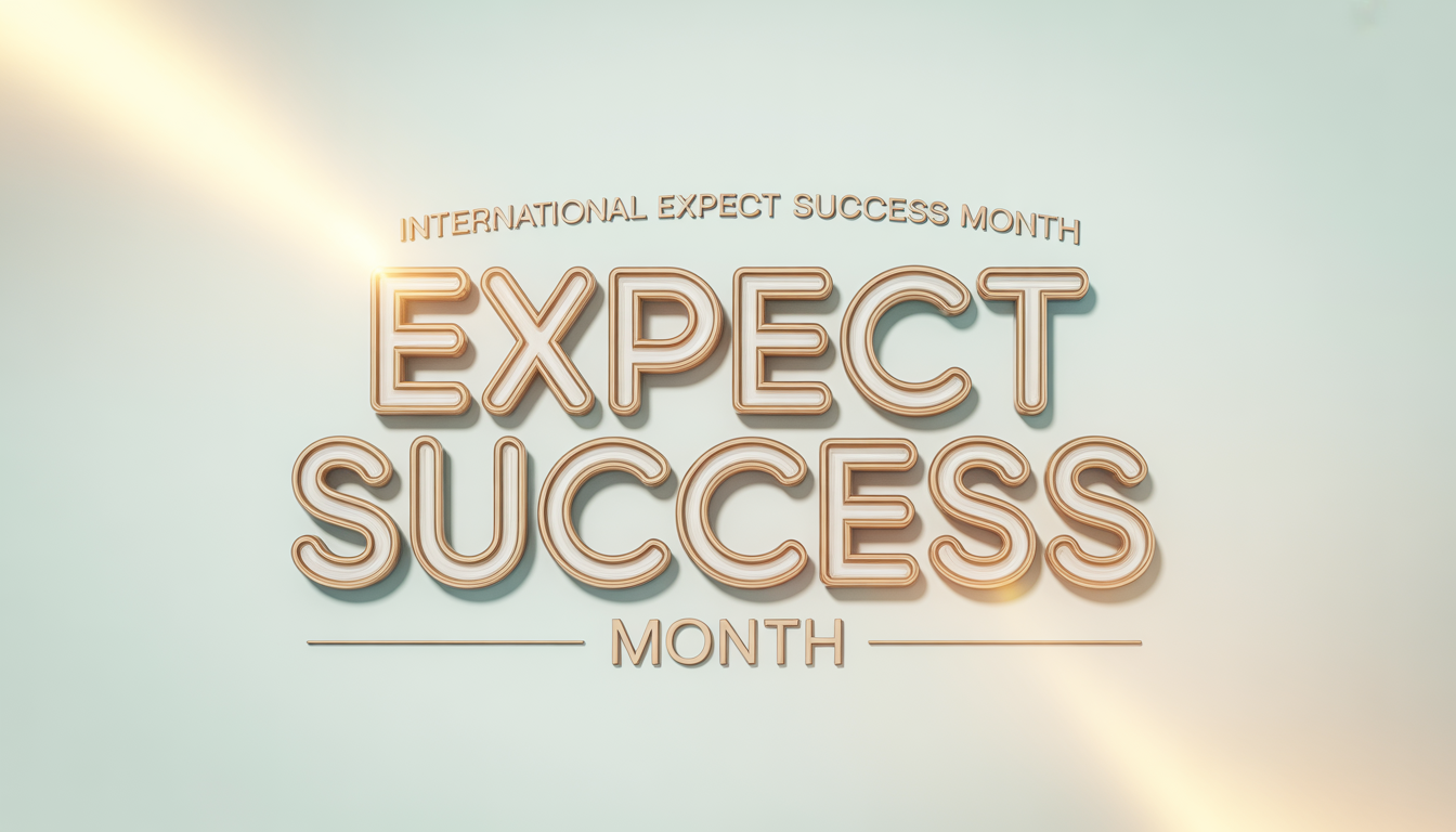 International Expect Success Month - Golden 3D Text on Gradient Background - Feature Imagefeb 01 1