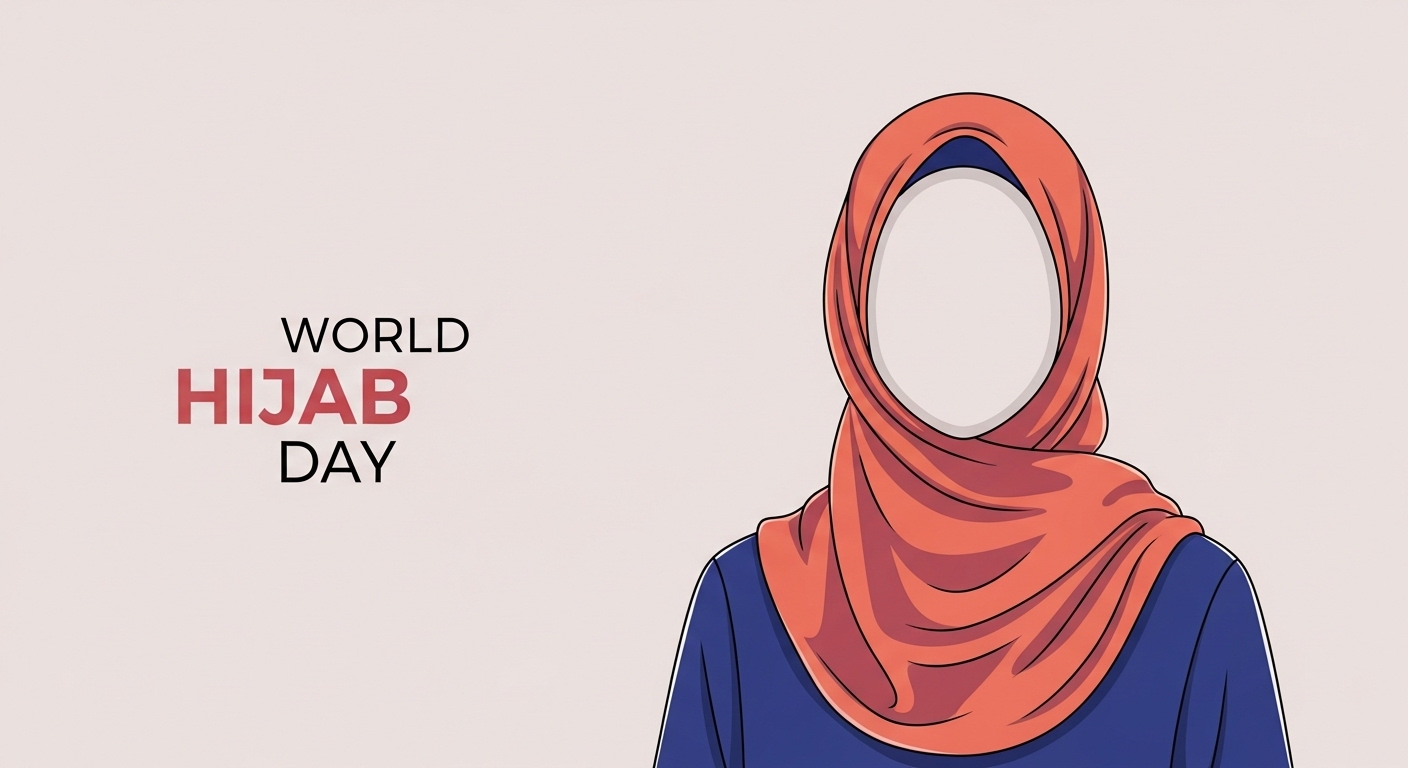 World Hijab Day Illustration featuring Woman in Head Covering - Feature Imagefeb 01