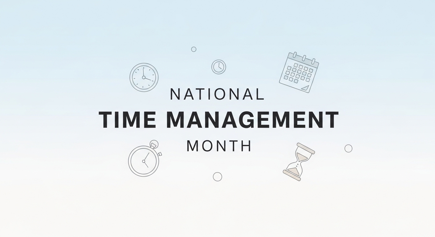 National Time Management Month Concept with Planning and Schedule Icons - Feature Imagefeb01 7