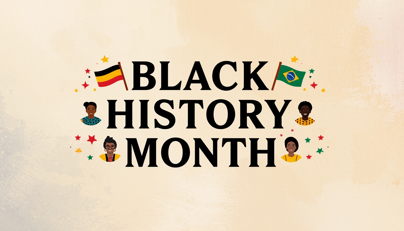Honoring Black History Month: Diverse Faces, Flags & Stars on Textured Background - Feature Imagefeb 01 2